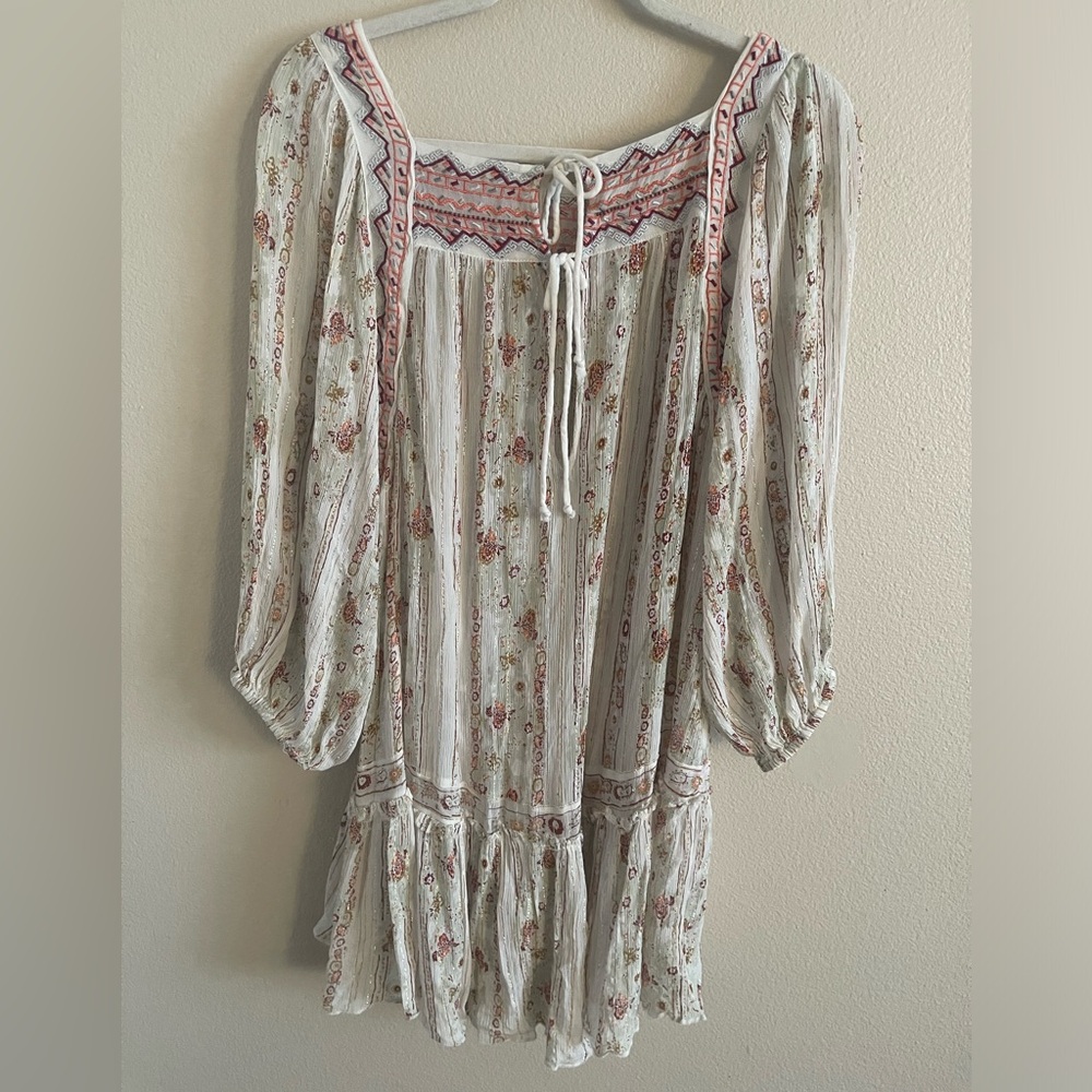 Free People Embroidery & Sparkle Boho Dress size medium - Picture 9 of 9
